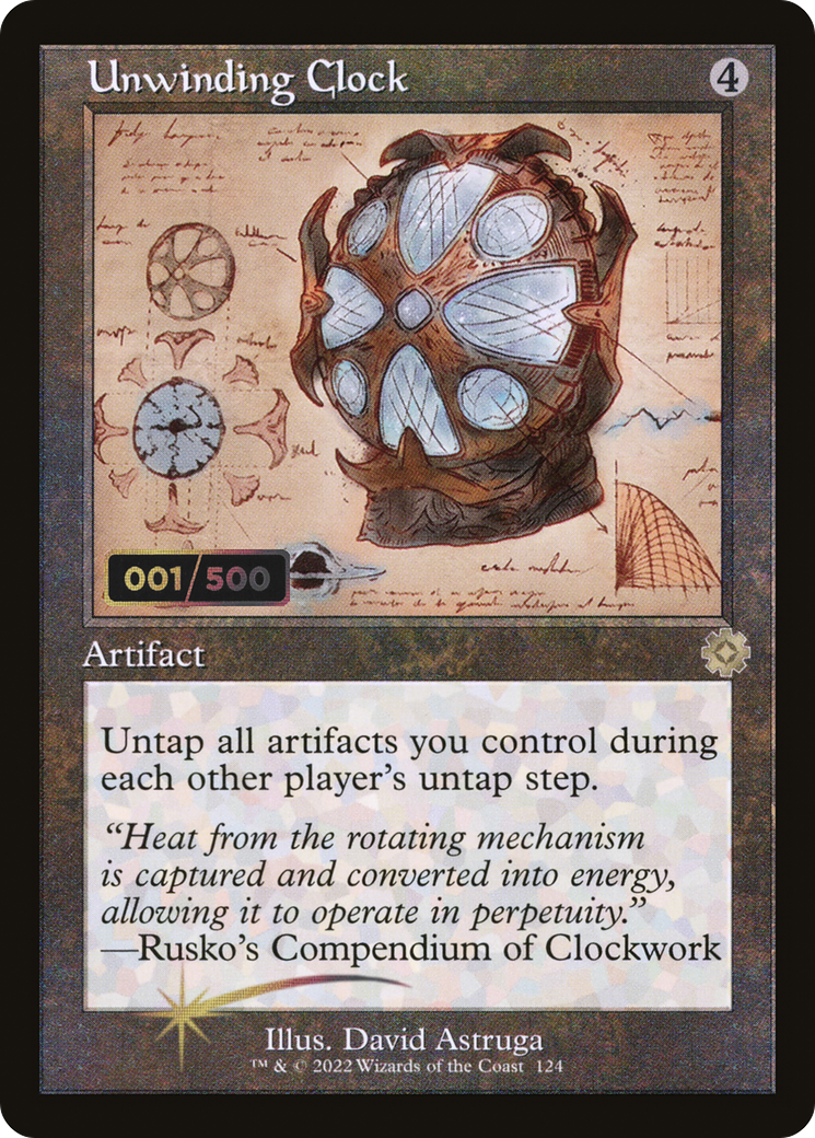 Unwinding Clock (Schematic) (Serial Numbered) (Retro) (124) Foil - The Brothers' War Retro Artifacts