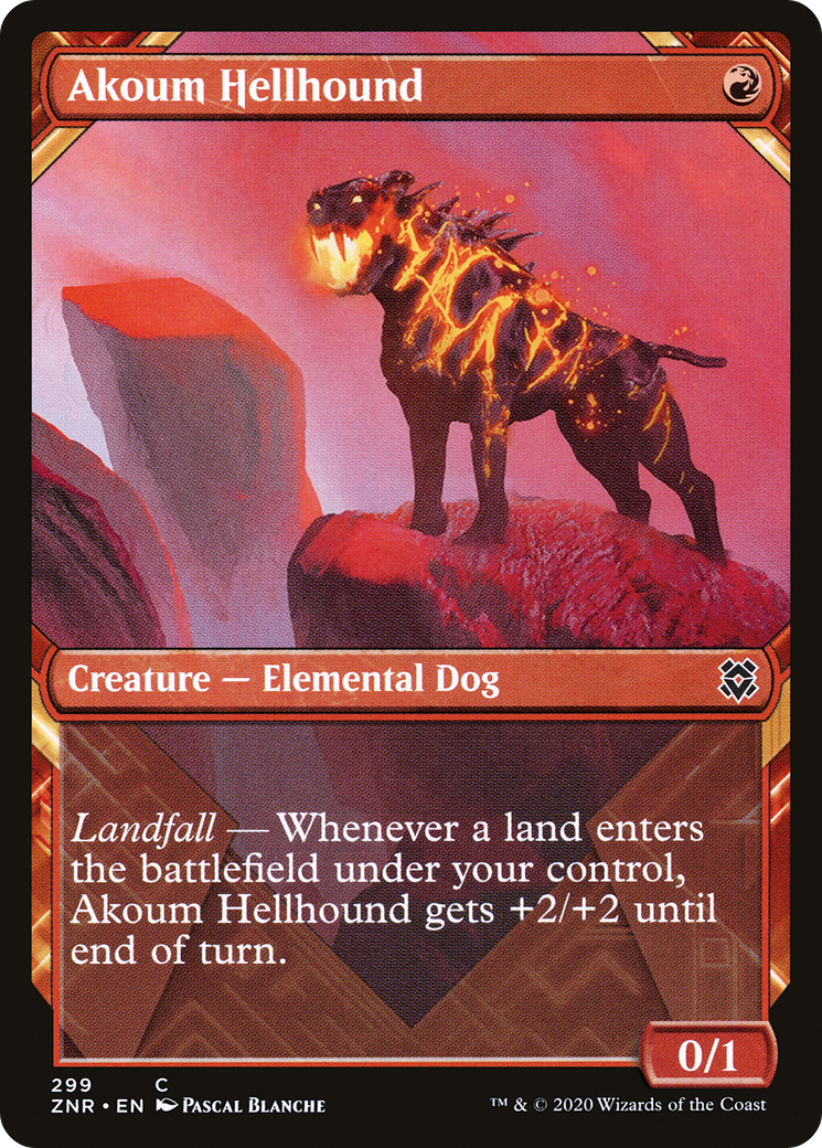 Akoum Hellhound (Showcase) (299) - Zendikar Rising