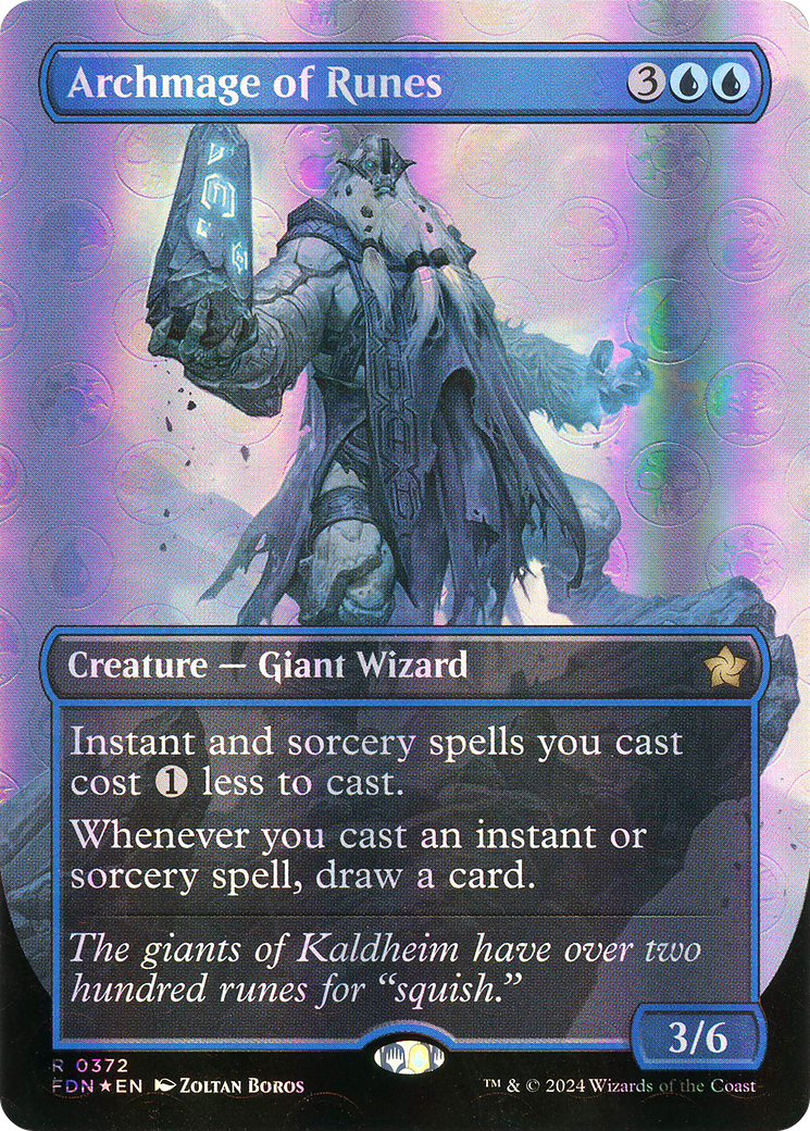 Archmage of Runes (Borderless) (Mana Foil) (372) Foil - Foundations