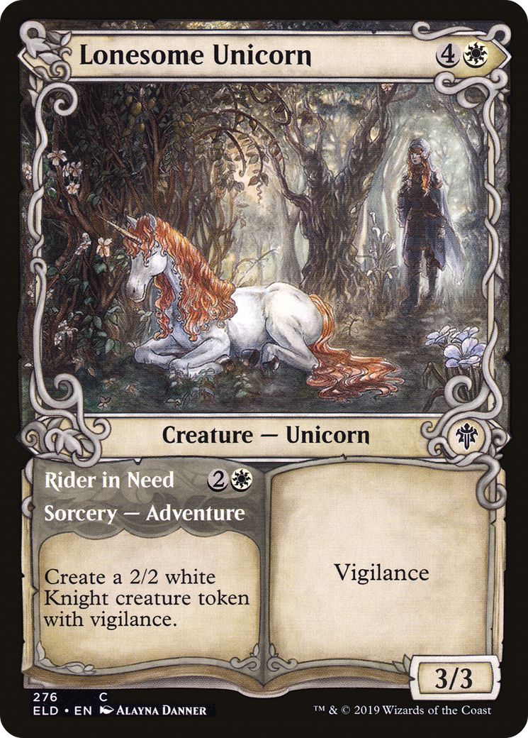 Lonesome Unicorn // Rider in Need (Showcase) (276) - Throne of Eldraine