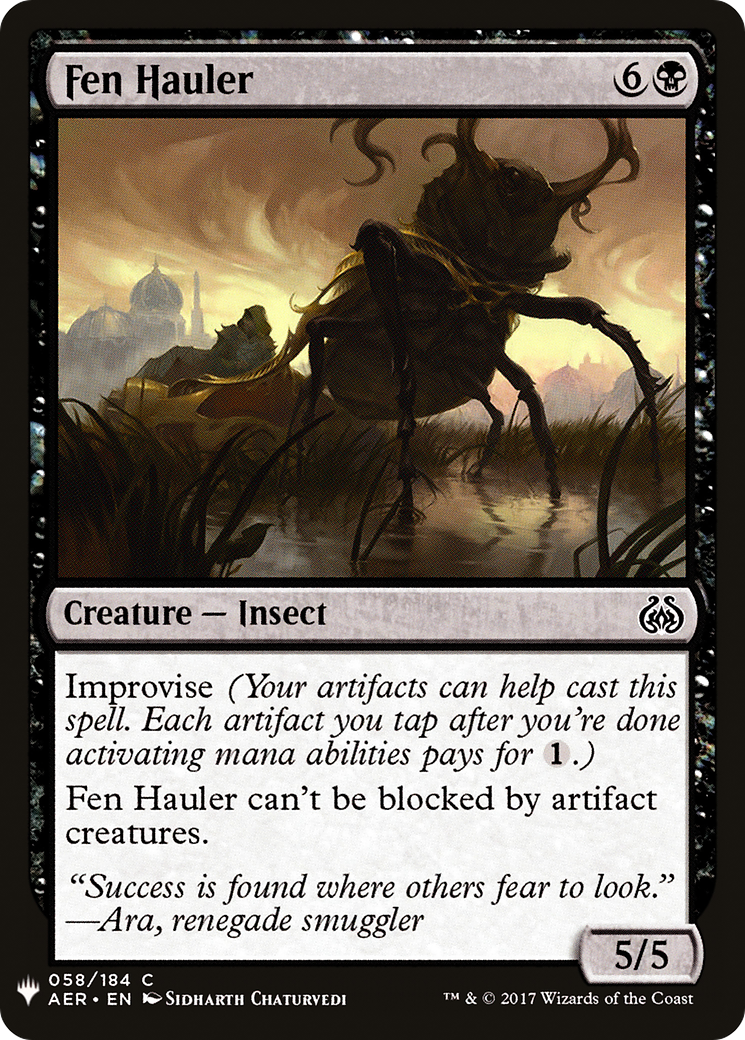 Fen Hauler (AER-58) - The List