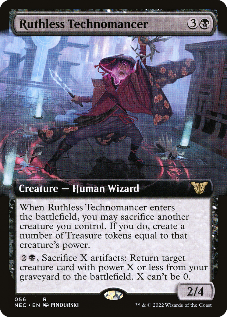 Ruthless Technomancer (Extended Art) (056) - Neon Dynasty Commander