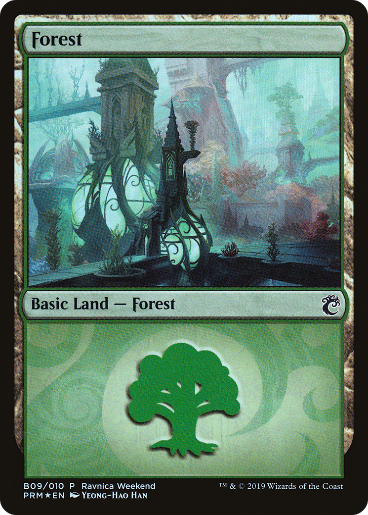 Forest (B09) Foil - RNA Ravnica Weekend