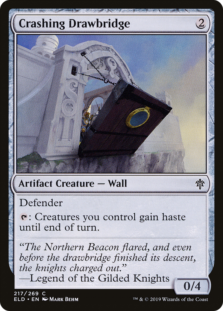 Crashing Drawbridge (217) Foil - Throne of Eldraine