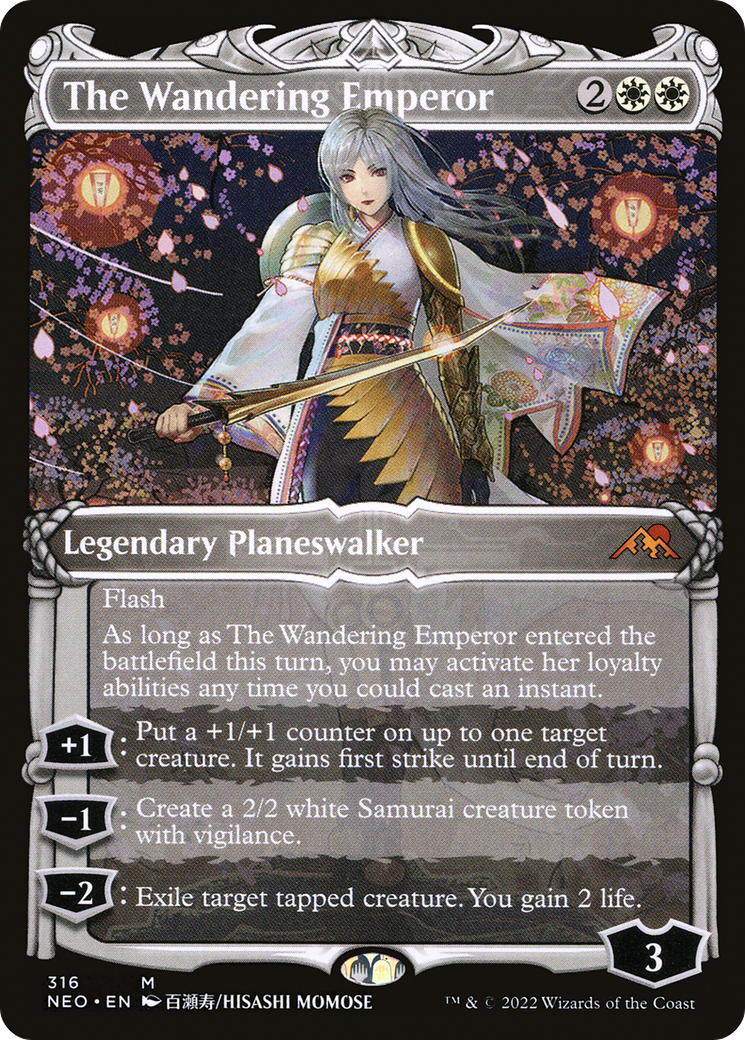 The Wandering Emperor (Showcase) (316) Foil - Kamigawa: Neon Dynasty