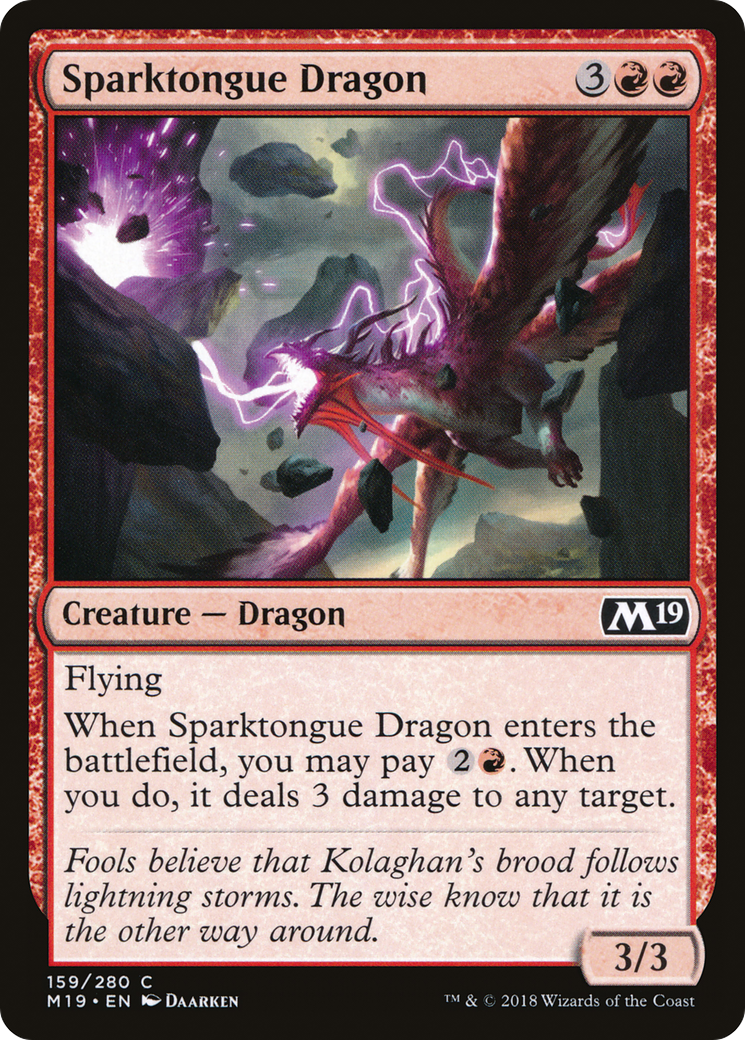 Sparktongue Dragon (159) Foil - Core Set 2019