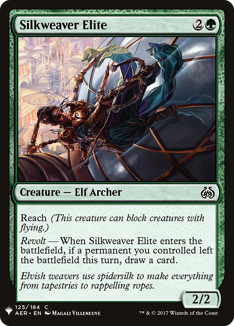 Silkweaver Elite (AER-125) - The List