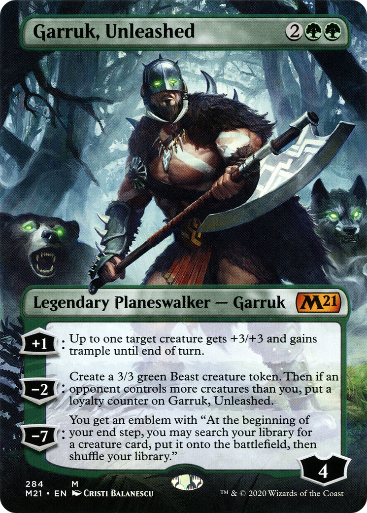 Garruk, Unleashed (Borderless) (284) - Core Set 2021