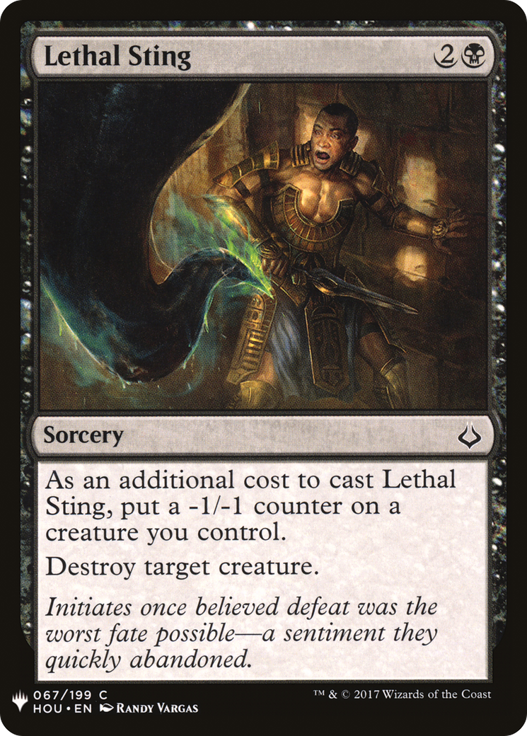 Lethal Sting (HOU-67) - The List