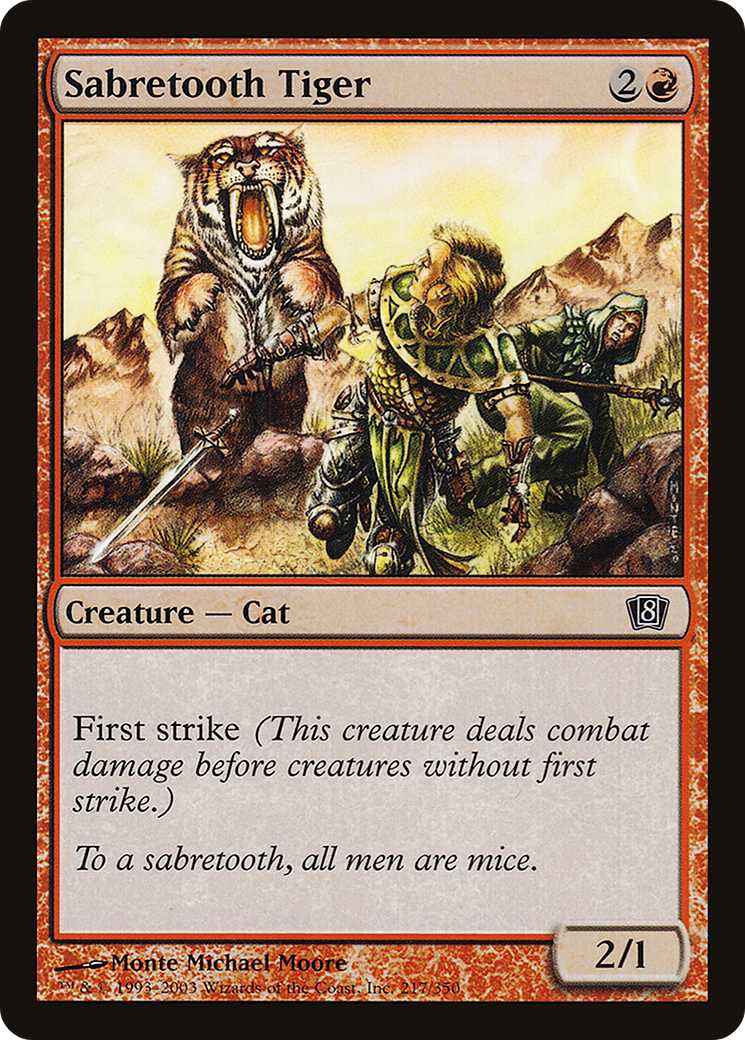 Sabretooth Tiger (217) Foil - Eighth Edition