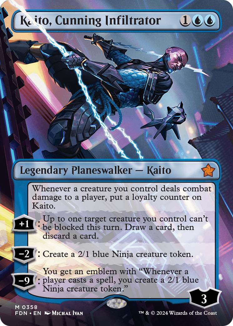 Kaito, Cunning Infiltrator (Borderless) (358) Foil - Foundations