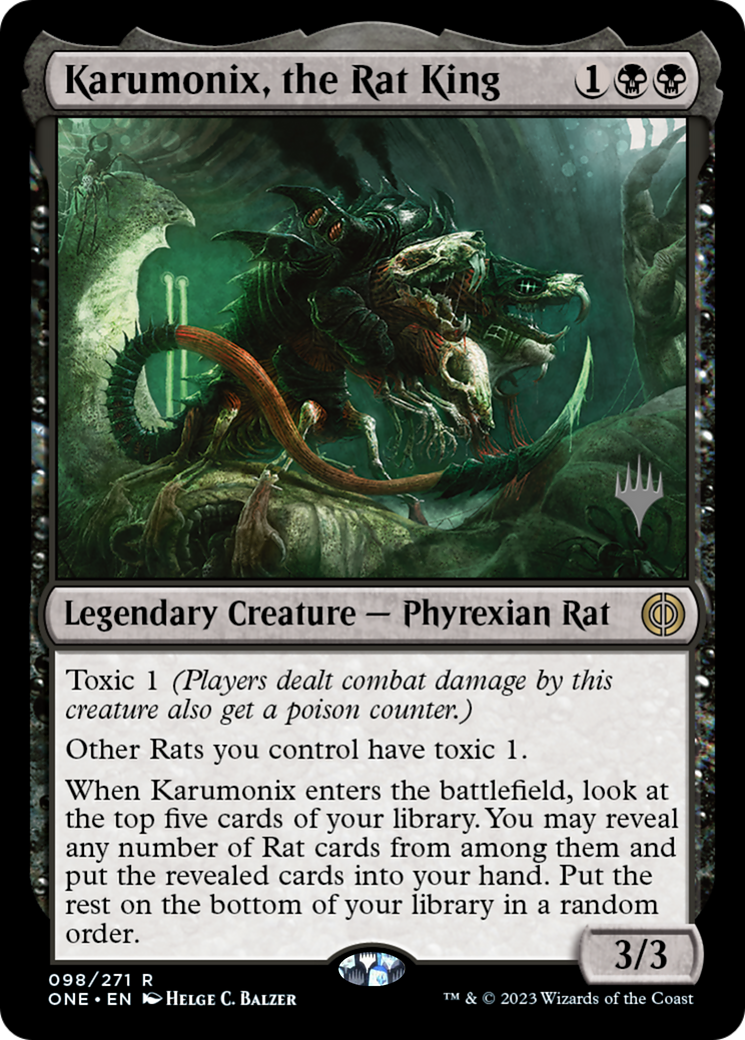 Karumonix, the Rat King (98p) Foil - Phyrexia: All Will Be One Promos