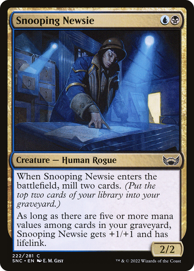 Snooping Newsie (222) Foil - Streets of New Capenna