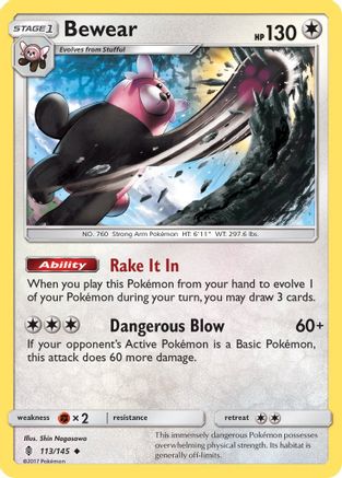 Bewear (113) Reverse Holofoil - Guardians Rising