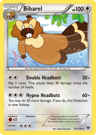 Bibarel (107) Reverse Holofoil - XY Base Set
