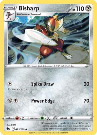 Bisharp (93) Reverse Holofoil - Crown Zenith
