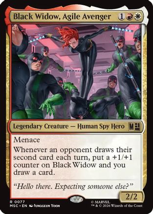 Black Widow, Agile Avenger (077) - Commander: Marvel Super Heroes