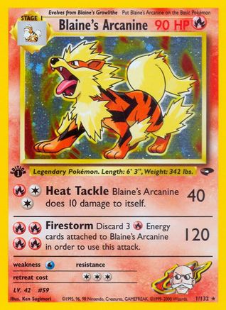 Blaine's Arcanine (1) (1st Edition) Holofoil - Gym Challenge
