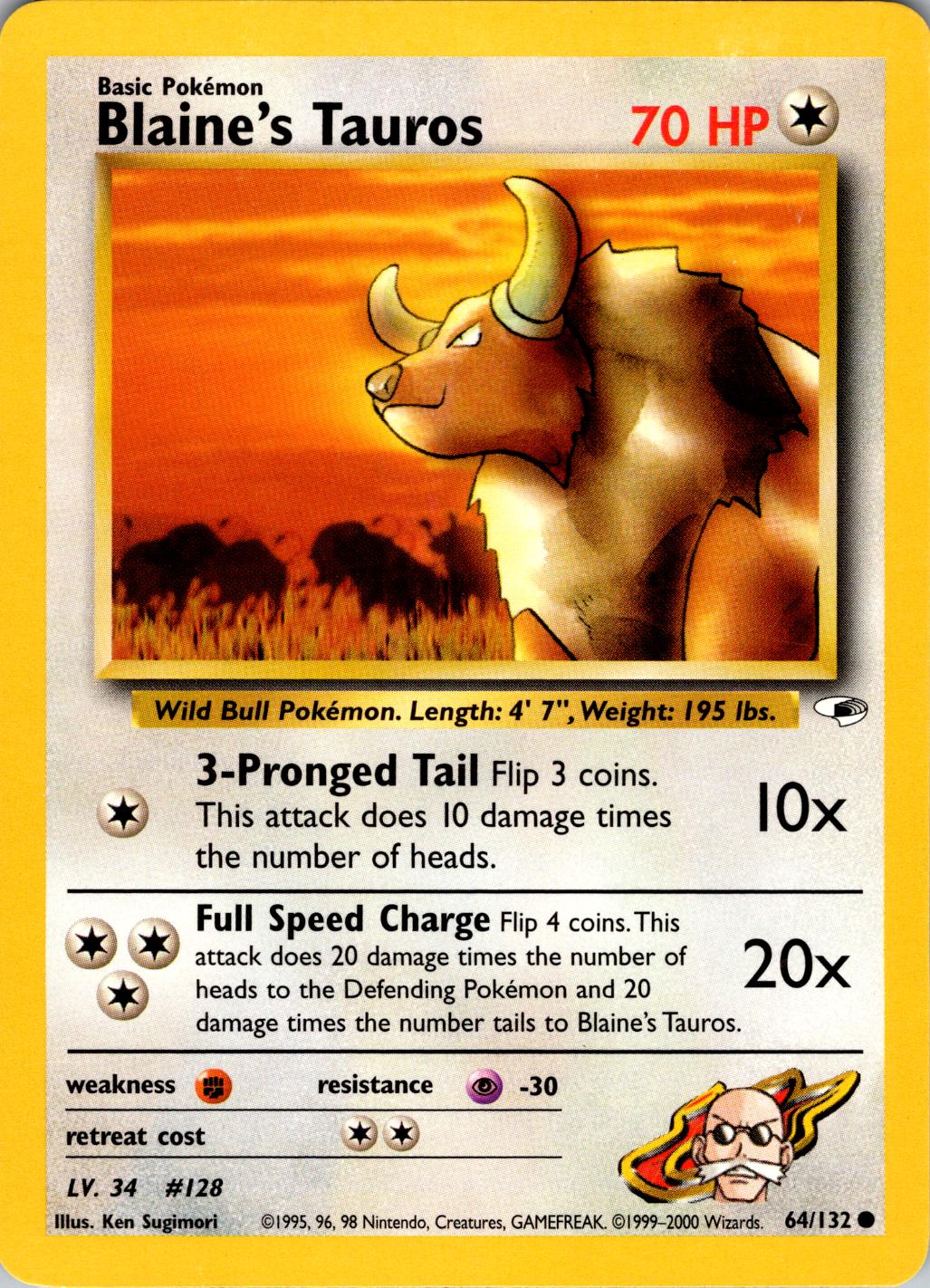 Blaine's Tauros (64) (Unlimited) - Gym Heroes