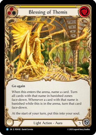 Blessing Of Themis (Yellow) (PEN182) Rainbow Foil - Compendium of Rathe