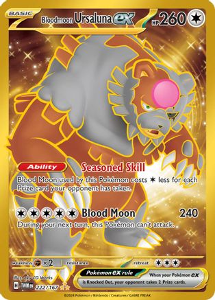 Bloodmoon Ursaluna ex (Gold) (222) Holofoil - Twilight Masquerade