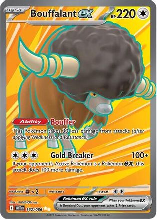 Bouffalant ex (Full Art) (162) Holofoil - White Flare