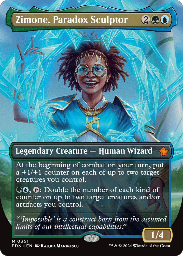 Zimone, Paradox Sculptor (Borderless) (351) Foil - Foundations