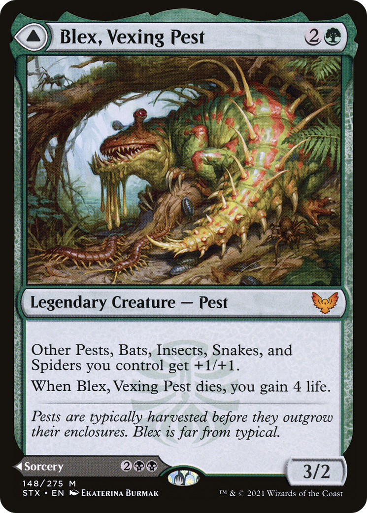 Blex, Vexing Pest // Search for Blex (148) - Strixhaven: School of Mages