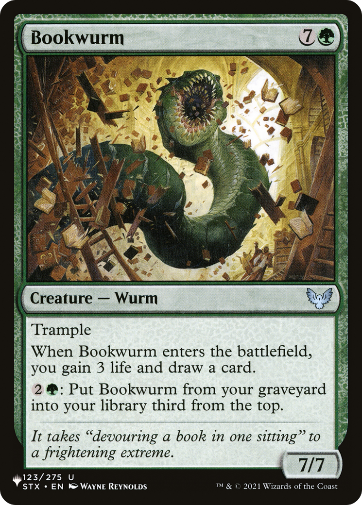 Bookwurm (STX-123) - The List