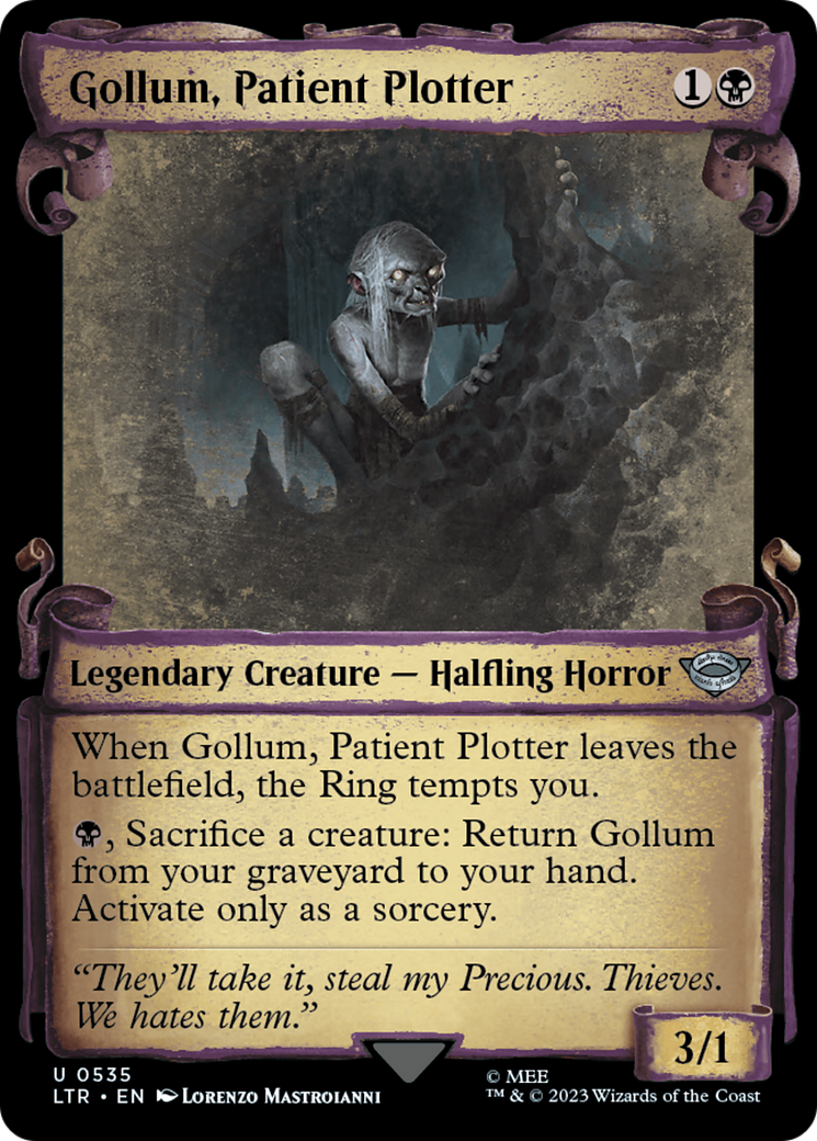 Gollum, Patient Plotter (Showcase) (535) Foil - The Lord of the Rings: Tales of Middle-earth