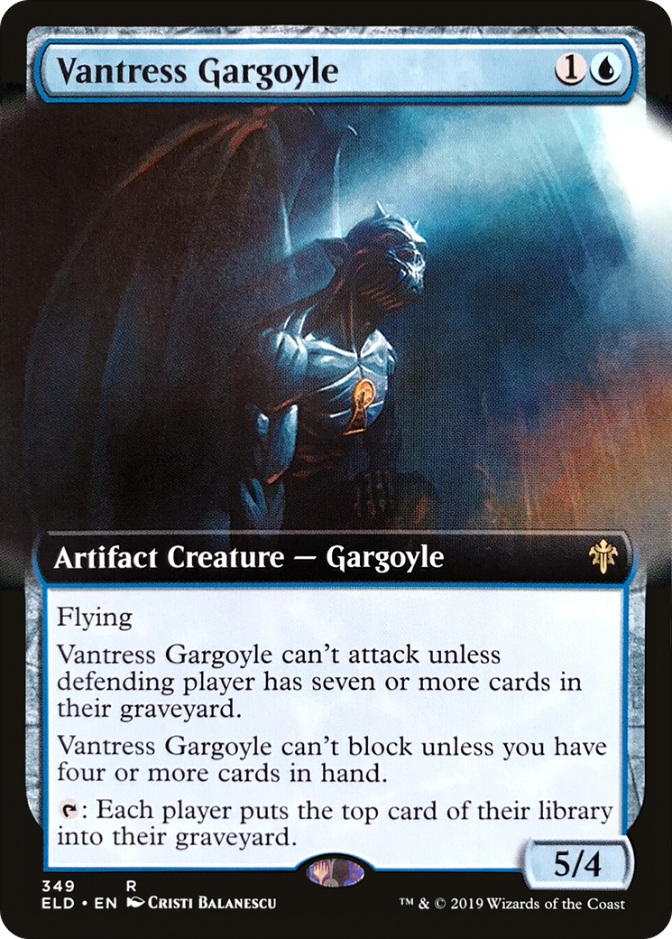 Vantress Gargoyle (Extended Art) (349) Foil - Throne of Eldraine