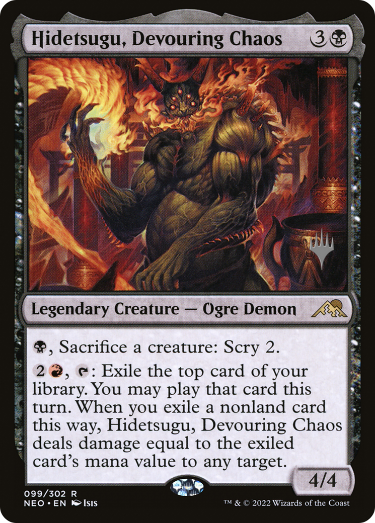 Hidetsugu, Devouring Chaos (99p) Foil - Kamigawa: Neon Dynasty Promos