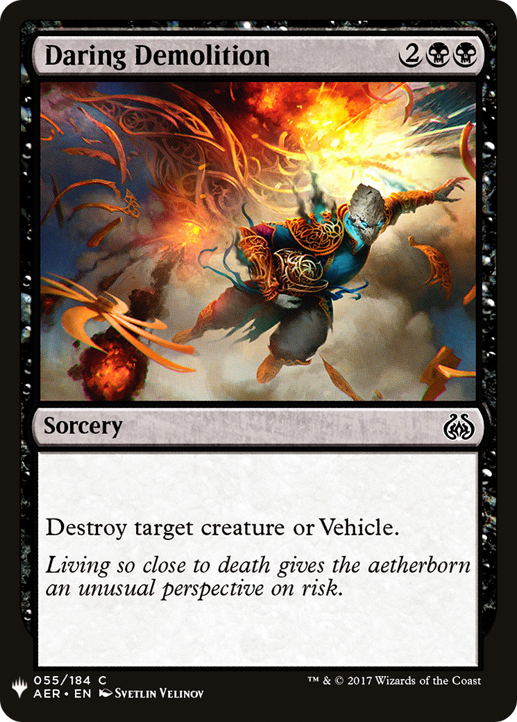 Daring Demolition (AER-55) - The List