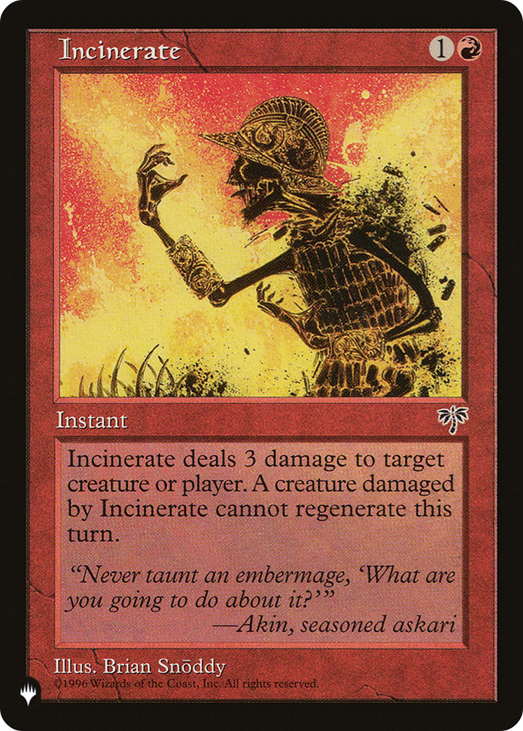 Incinerate (Retro) (MIR-184) - The List