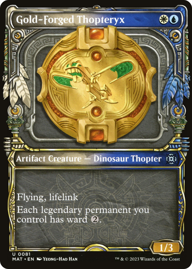 Gold-Forged Thopteryx (Showcase) (081) Foil - March of the Machine: The Aftermath