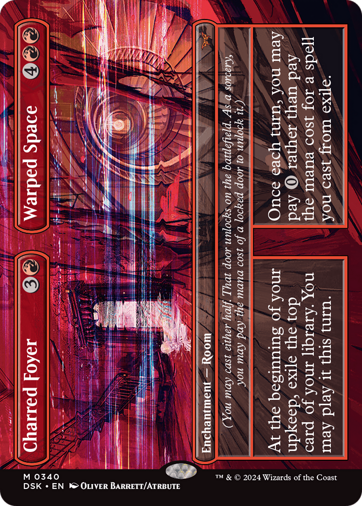 Charred Foyer // Warped Space (Borderless) (340) - Duskmourn: House of Horror