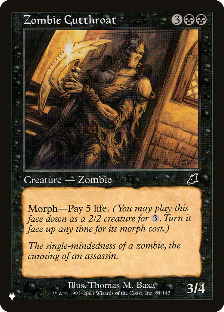 Zombie Cutthroat (Retro) (SCG-81) - The List