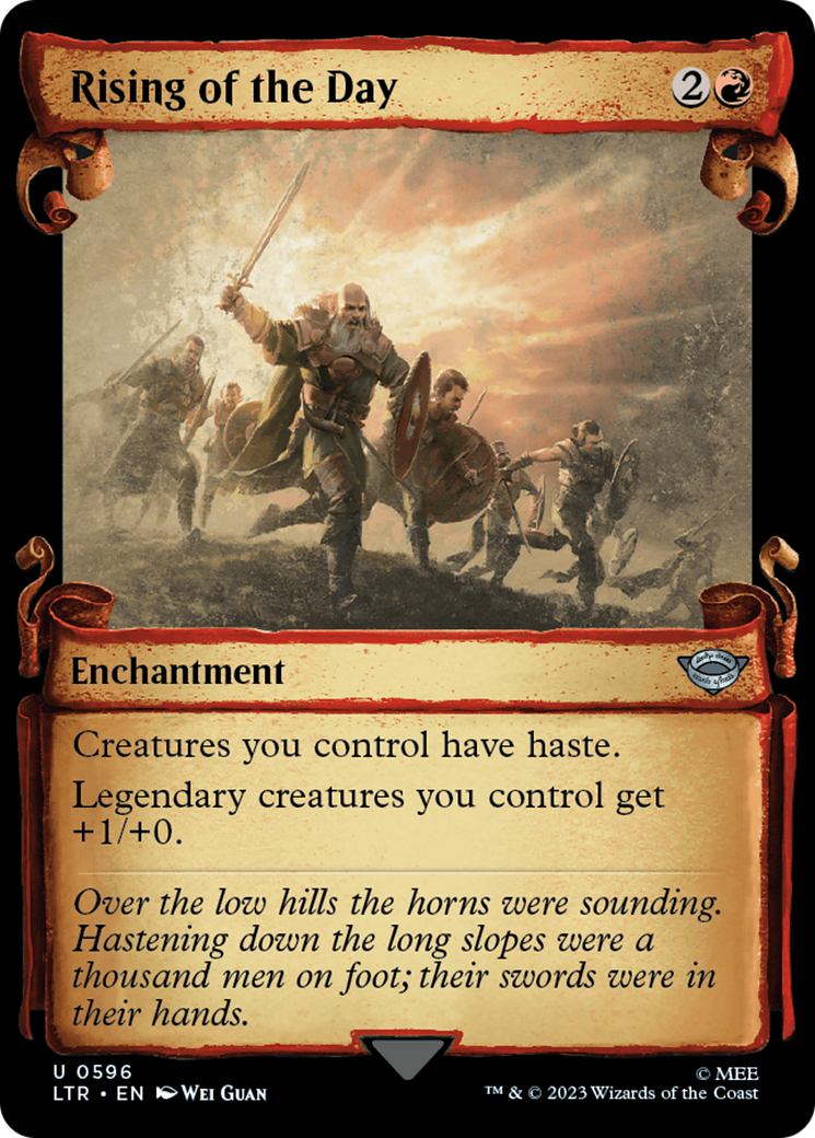 Rising of the Day (Showcase Scrolls) (Showcase) (596) Foil - The Lord of the Rings: Tales of Middle-earth