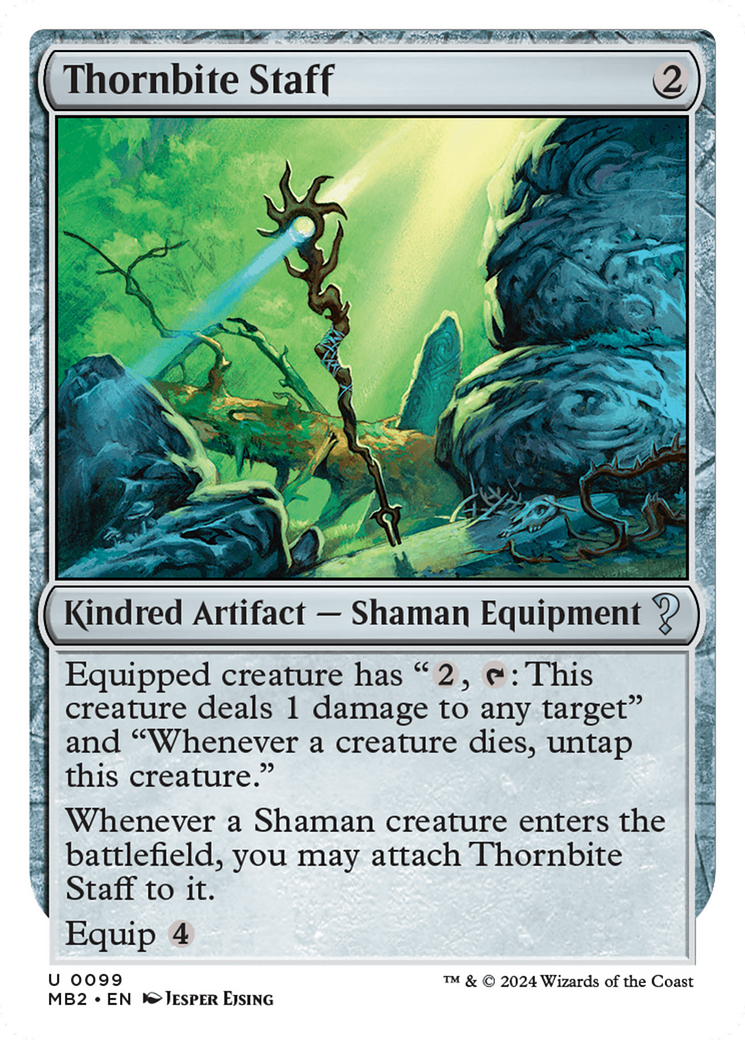 Thornbite Staff (White Border) (099) - Mystery Booster 2
