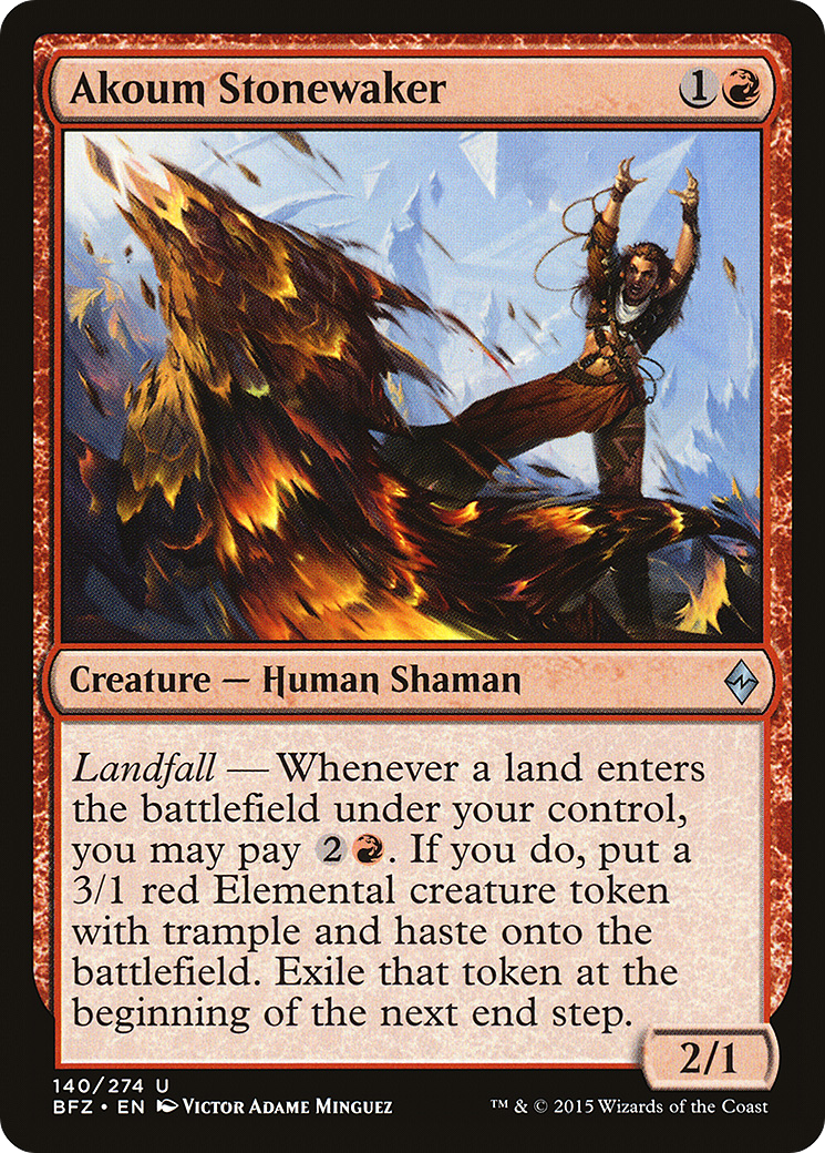 Akoum Stonewaker (140) Foil - Battle for Zendikar