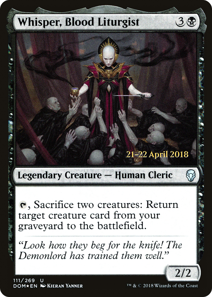 Whisper, Blood Liturgist (111s) Foil - Dominaria Promos