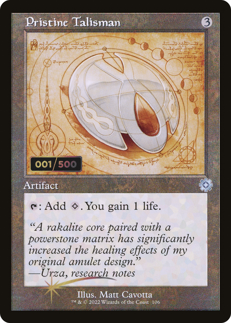 Pristine Talisman (Schematic) (Serial Numbered) (Retro) (106) Foil - The Brothers' War Retro Artifacts