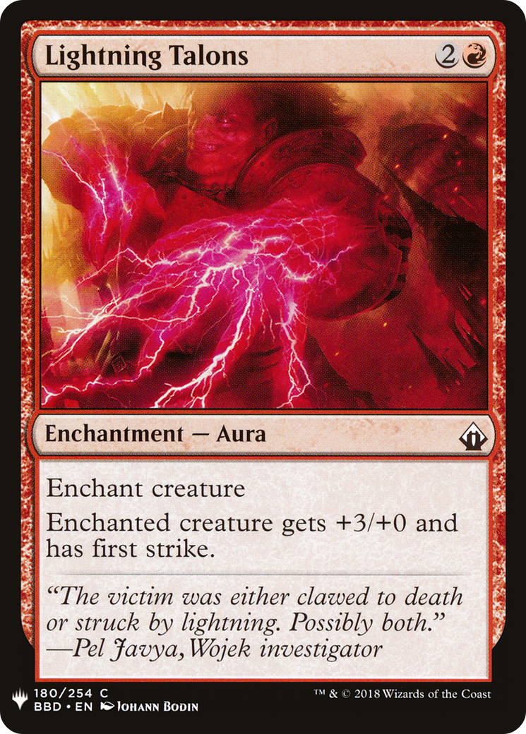 Lightning Talons (BBD-180) - The List