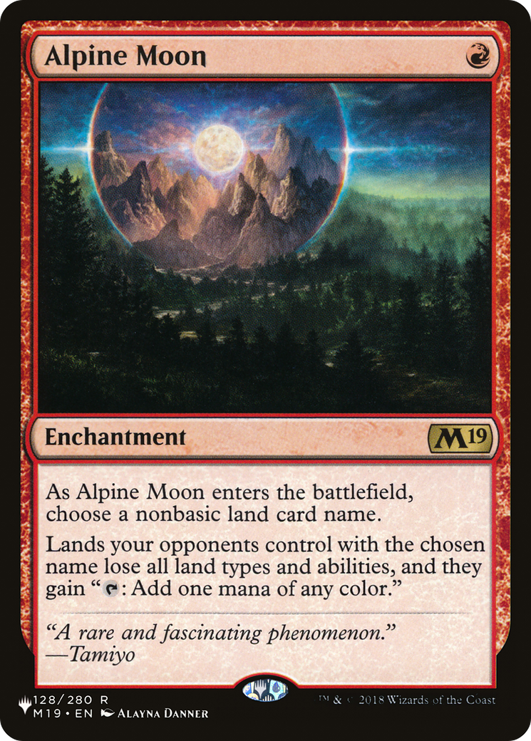 Alpine Moon (M19-128) - The List