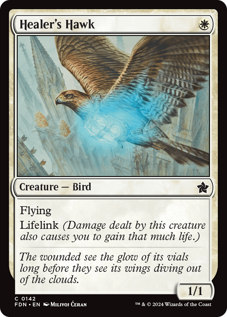 Healer's Hawk (142) Foil - Foundations