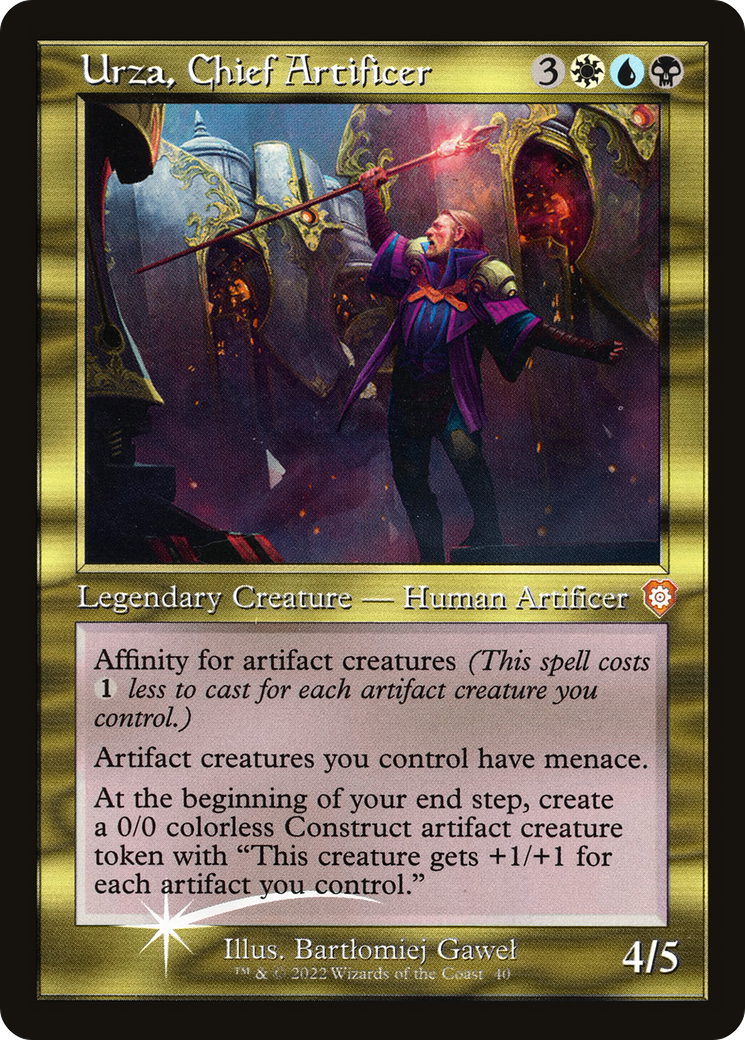 Urza, Chief Artificer (Display Commander) – Thick Stock (Retro) (040) Foil - The Brothers' War Commander