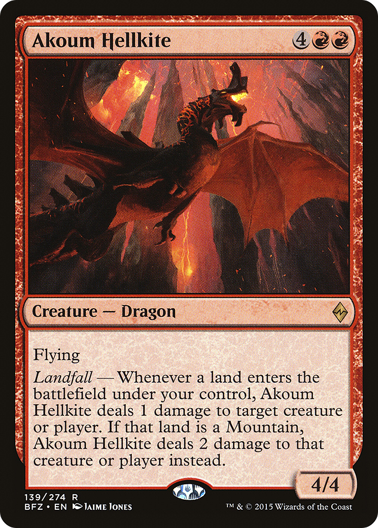 Akoum Hellkite (139) Foil - Battle for Zendikar