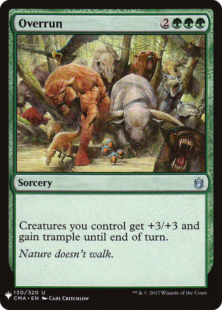 Overrun (CMA-130) - The List