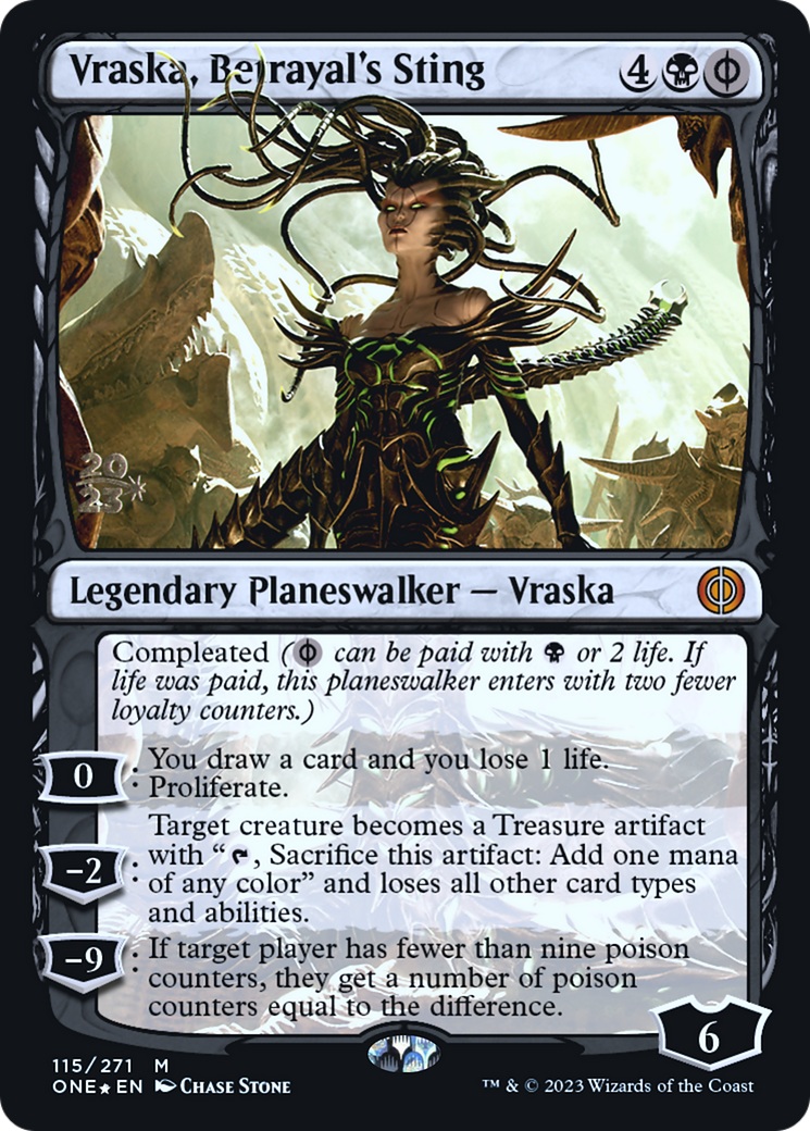 Vraska, Betrayal's Sting (115) Foil - Phyrexia: All Will Be One Promos