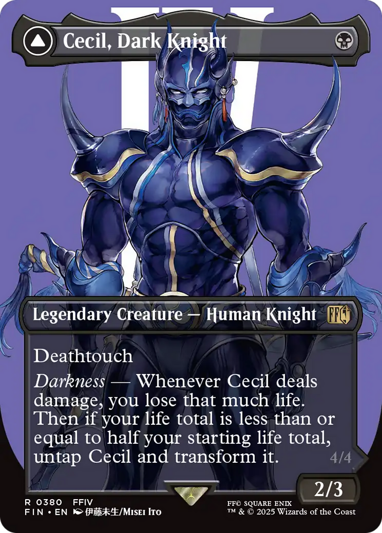 Cecil, Dark Knight // Cecil, Redeemed Paladin (Borderless) (380) - FINAL FANTASY